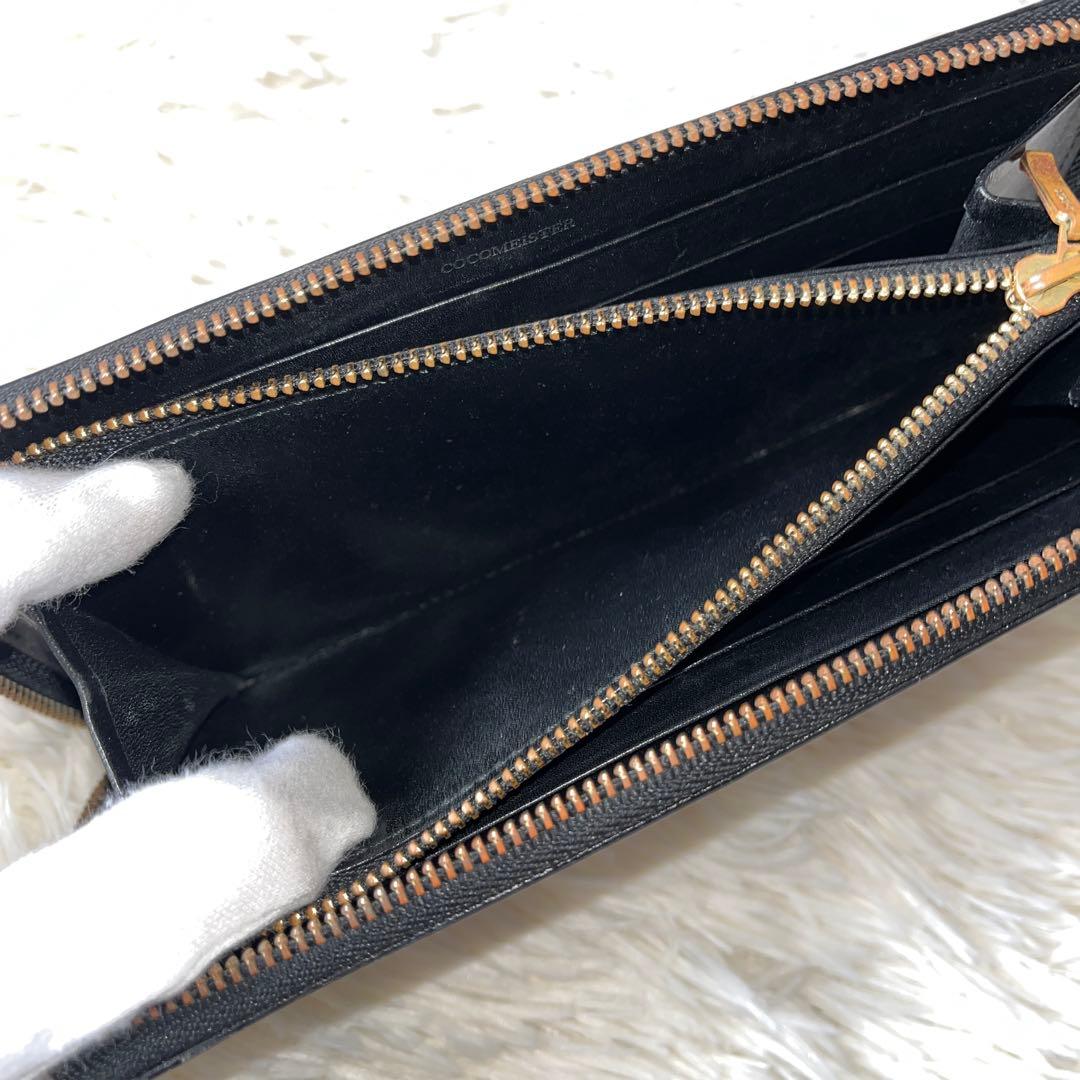 美品✨ココマイスター 長財布 ラウンドジップ　ブラック　レザー