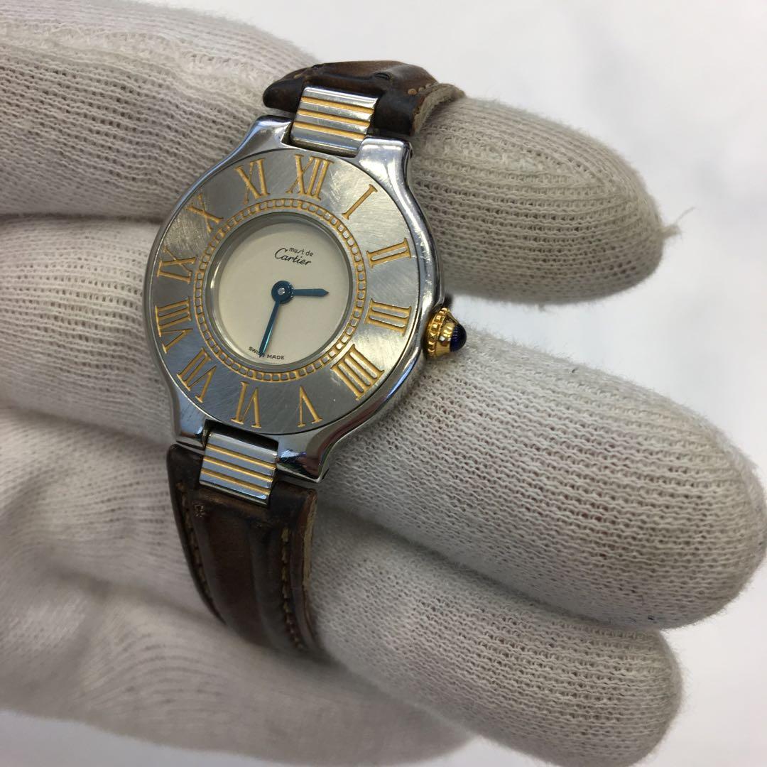 Cartier マスト21 ヴァンティアン レディースクォーツ腕時計 稼働品