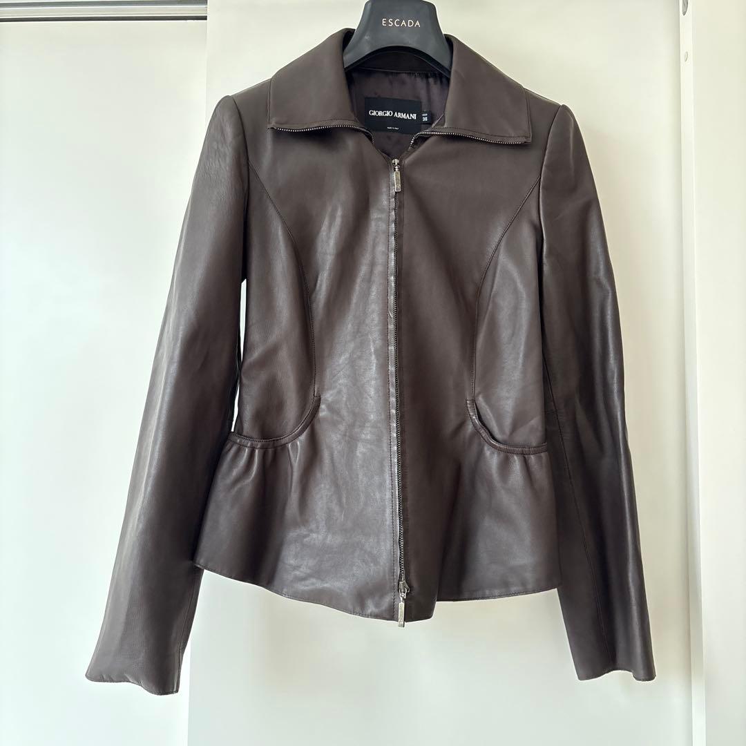 Giorgio Armani ブラウンレザージャケット