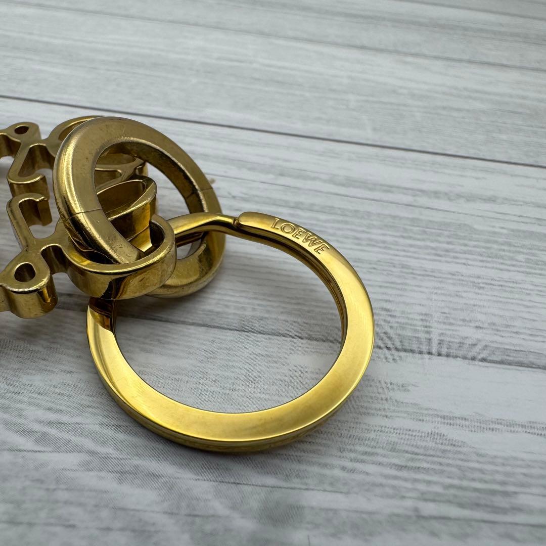 【美品】 LOEWE ロエベ　キーホルダー　キーリング　ゴールド　アナグラム
