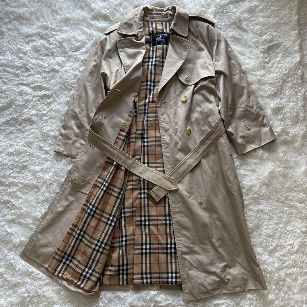 「美品」バーバリー　トレンチコート L〜XL ベージュ　ノバチェック　チェスター