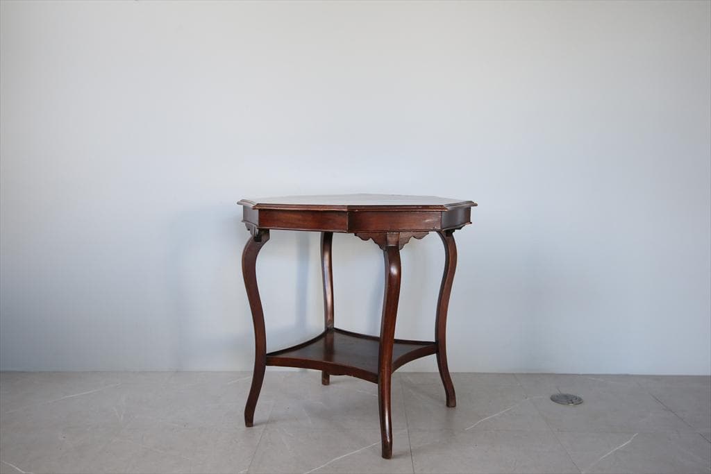 英国アンティーク木製サイドテーブル/オケージョナル/作業机/飾り棚(91-230