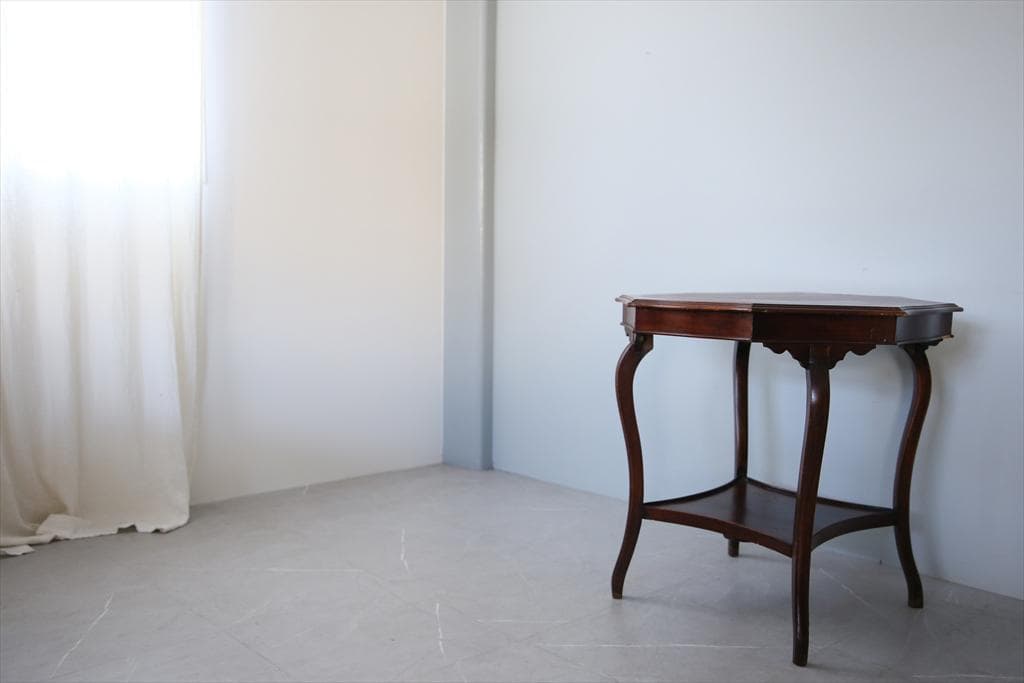 英国アンティーク木製サイドテーブル/オケージョナル/作業机/飾り棚(91-230