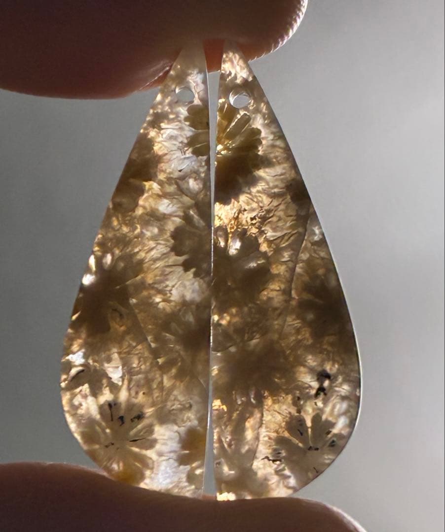 maumaumau 　14kgf レッドモスアゲートピアス