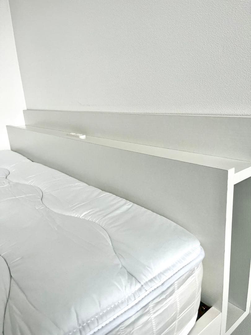 【美品】RASIK 高さ調整可能 パイン材 すのこベッド ホワイト セミダブル