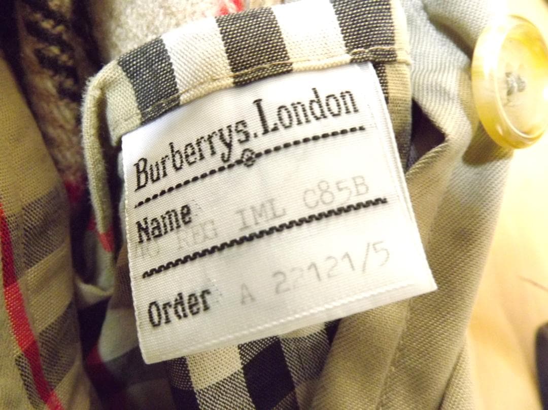 バーバリー　イギリス製　裏地チェック　ライナー付き　トレンチコート メンズ