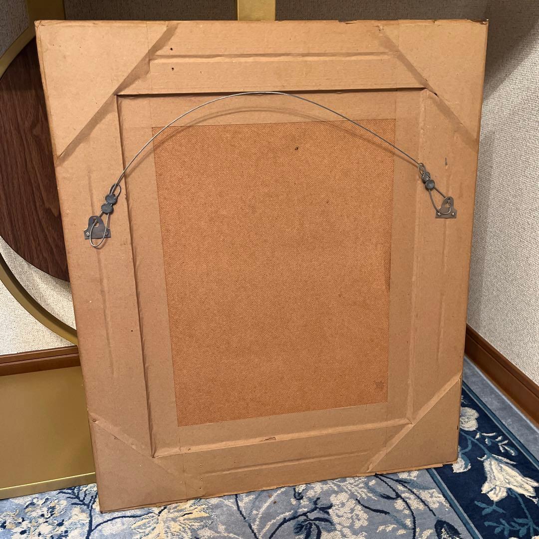 【るり】装飾的なゴールドフレームミラー 中型