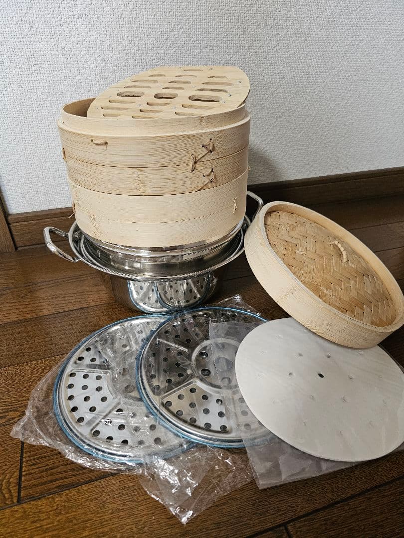 せいろ 2段 蒸し鍋セット 蒸篭 竹 21cm 取り外せるすのこ 乾かしやすい