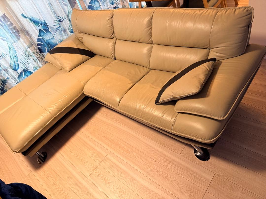 最終値下げ！ カウチソファ 本革 人気のアイボリー 大人気モデル ロゾ4