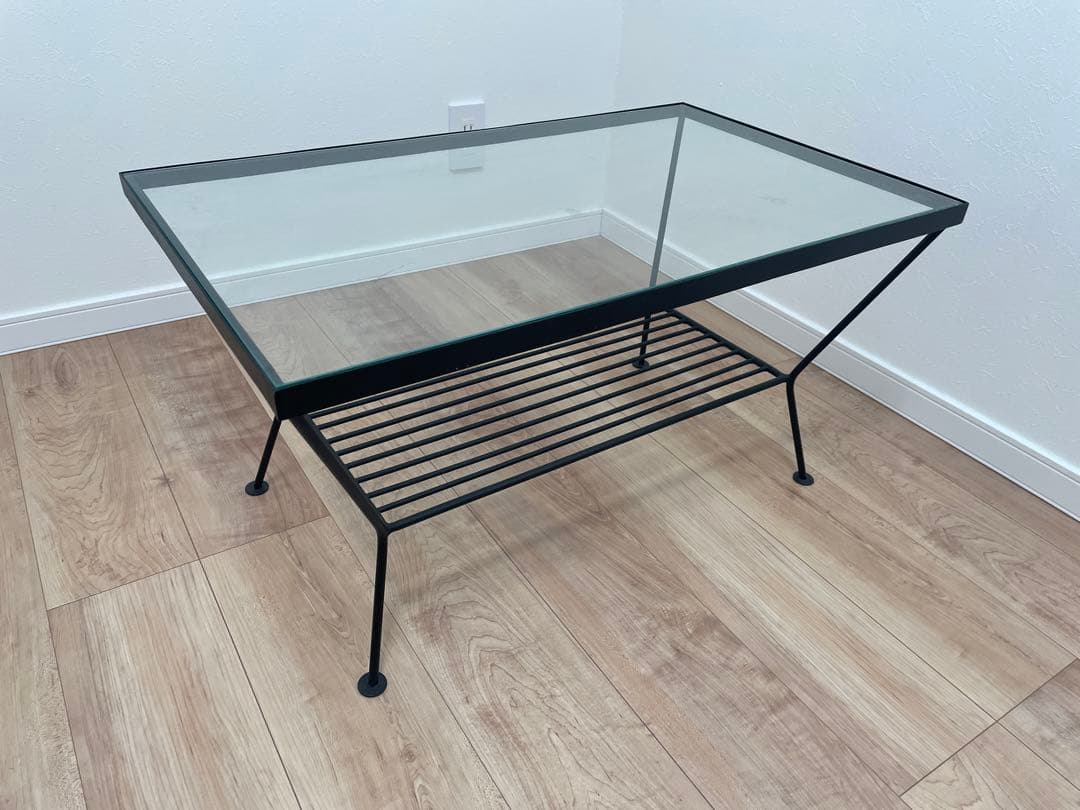 【unico】EDDY ガラステーブル　アイアンフレーム