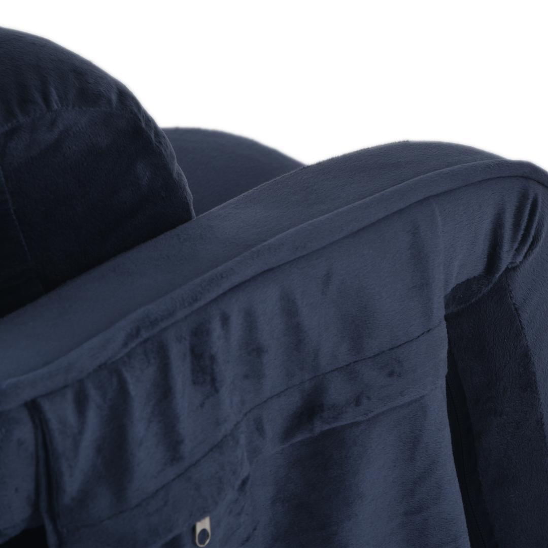 座椅子リクライニング14段ギアリクライニングチェアー ファブリック【ダークブルー