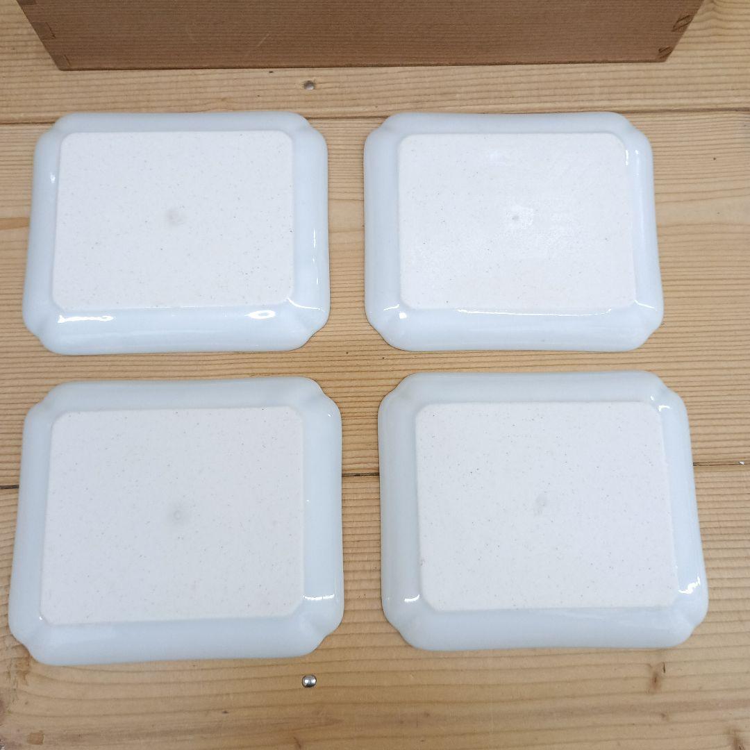 有田焼　幸楽窯　赤絵　蛸唐草　5枚　小皿　角皿　古伊万里