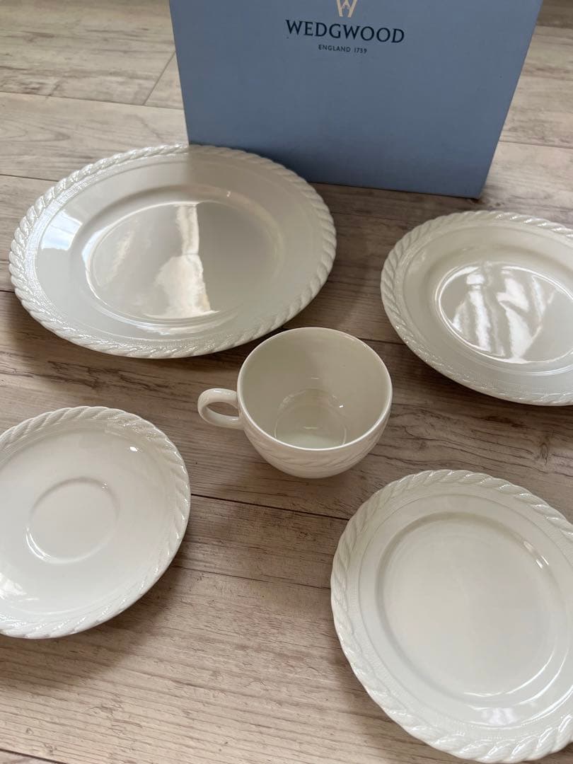 ウェッジウッドbyラルフローレンディナー5点セット2名イングランド製未使用品レア