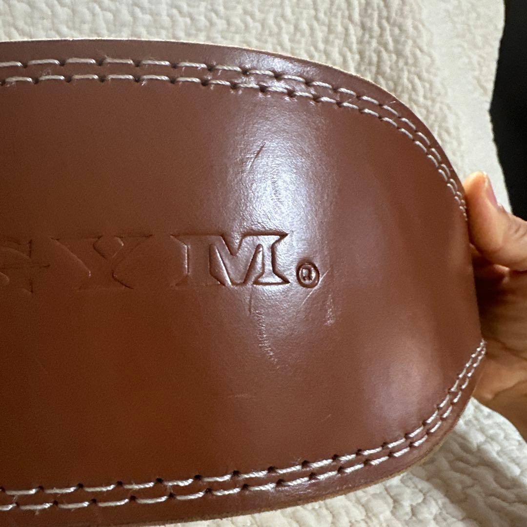 ゴールドジム　プロレザーベルト　M 筋トレ　ブラウン　フィットネス　レザー　体幹