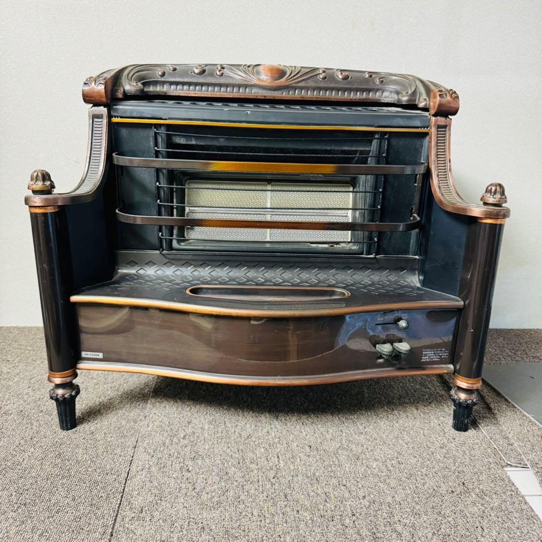 C41アンティーク品✨リンナイ ガスストーブ 都市ガス用 暖炉型 インテリア