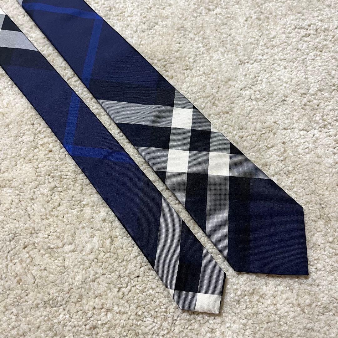 極美品 バーバリー ネクタイ 現行タグ ノバチェク クラシックカット