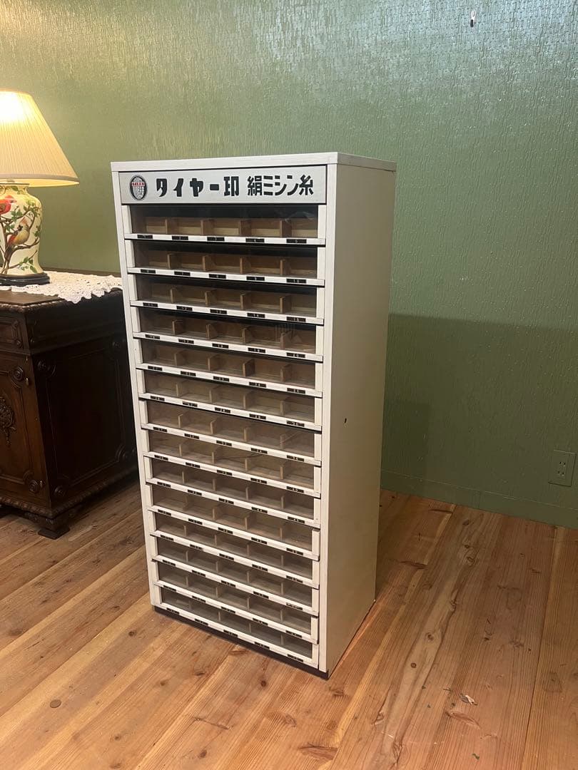 ミシン糸ケース 什器 収納棚 昭和レトロ インテリア アンティーク 棚 当時物