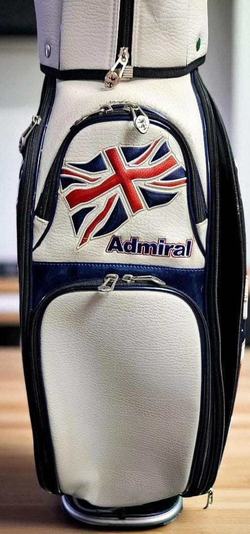 送料無料/美品　Admiral エナメル大型ゴルフバッグ /ヘッドカバー付き