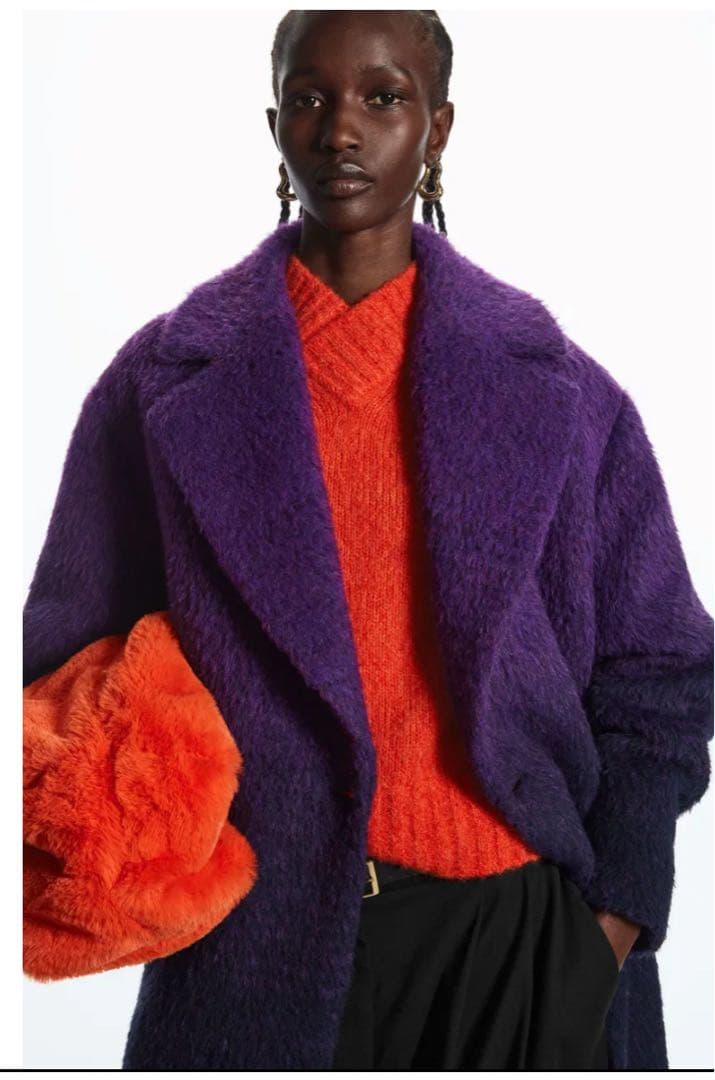 COS 紫 グラデーション fuzzyコート コクーンオーバーサイズ beams