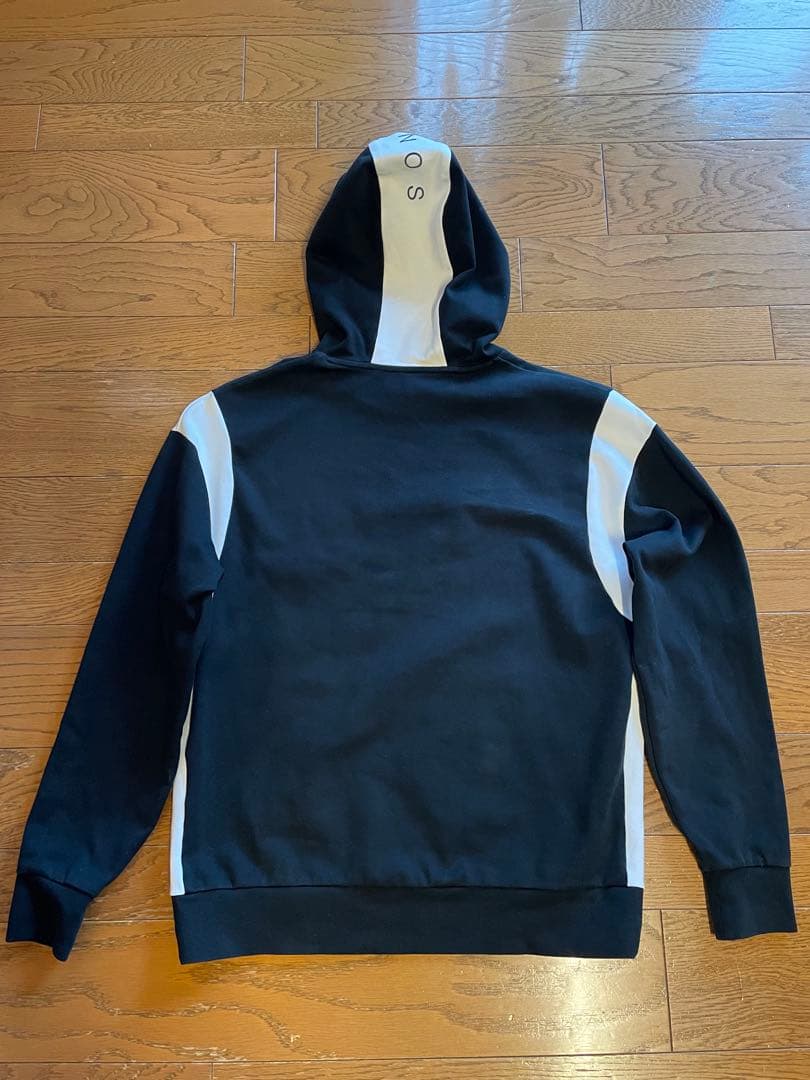 CRONOS フード付きパーカー 黒/白