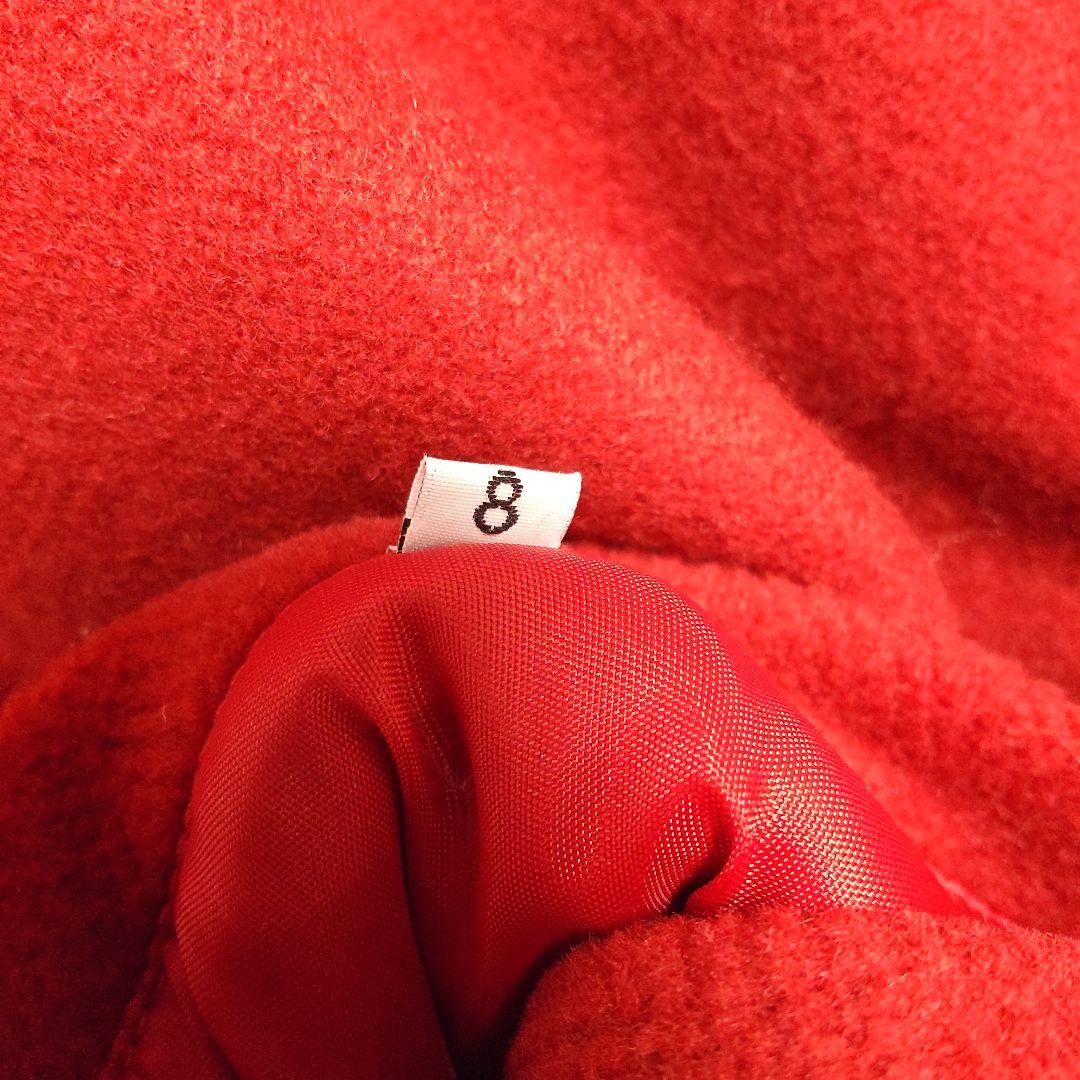 美品 オールドイングランド レディース ウール ヘリンボーン ダッフルコート 赤