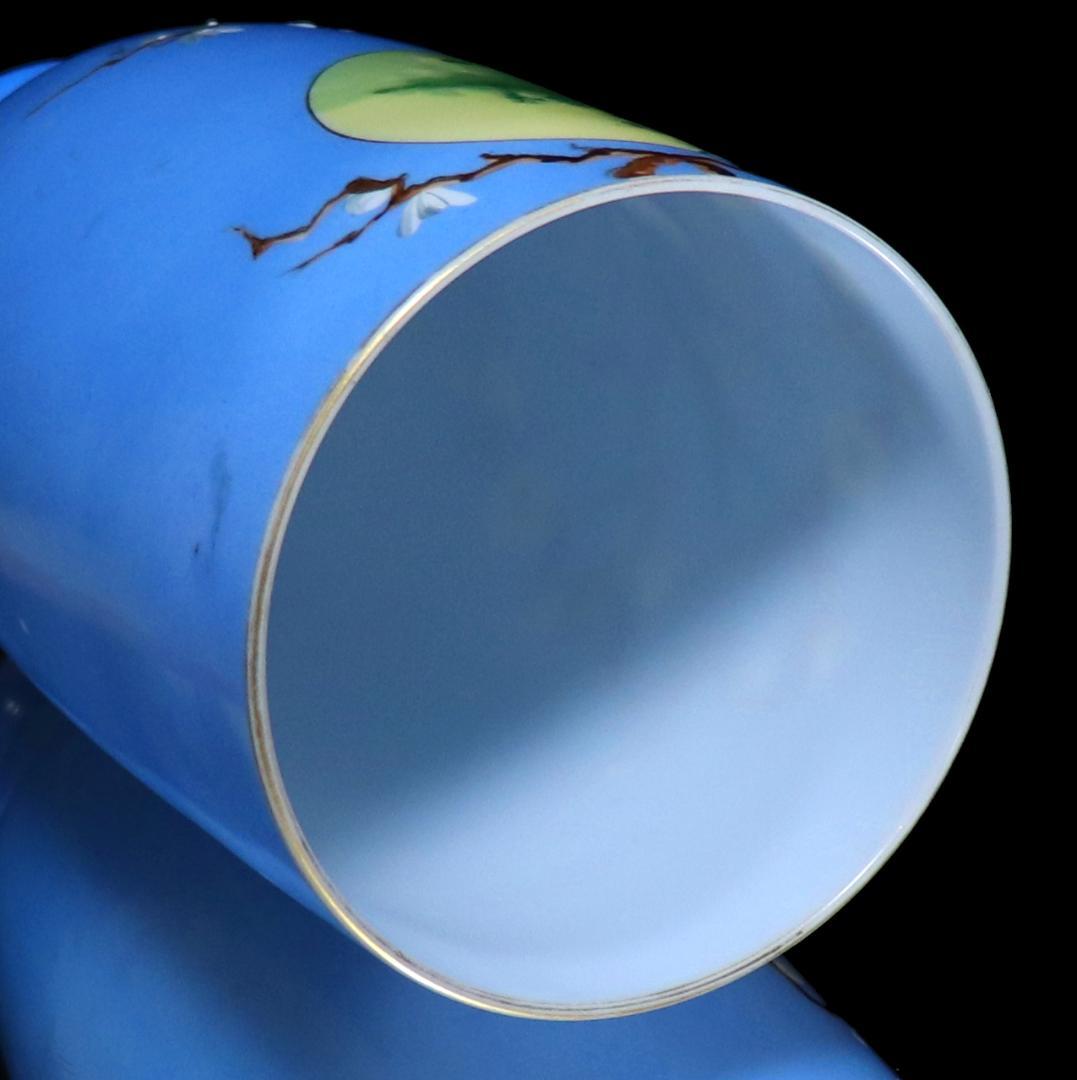 オールド・バカラ レア型 オパーリンクリスタル製 日本趣味 花鳥図飾壷 花瓶