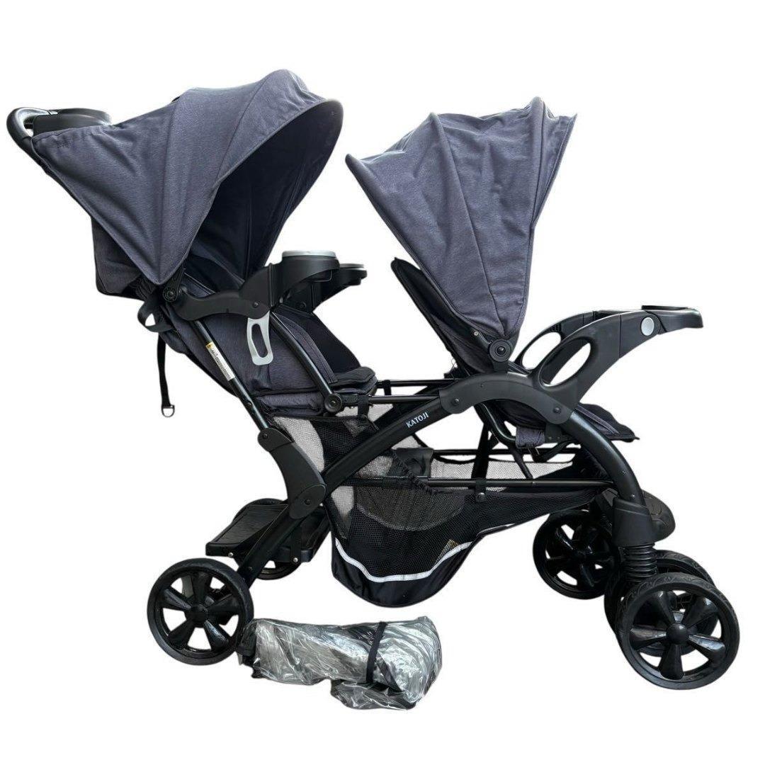 【美品】カトージ ベビーカー 2人でゴー DX デニム 二人乗り 双子