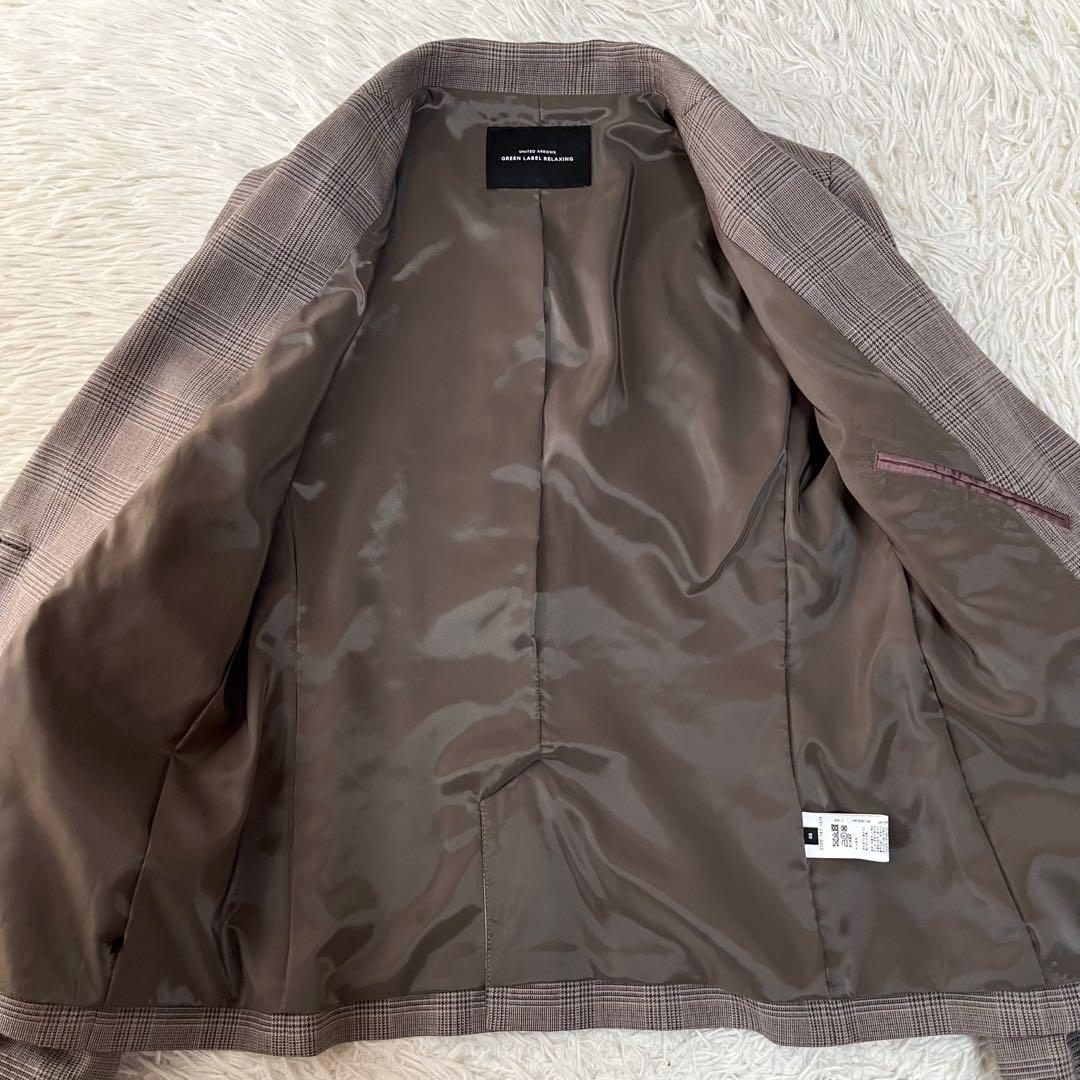 【美品】グリーンレーベルリラクシング　グレンチェック　セットアップ　スーツ