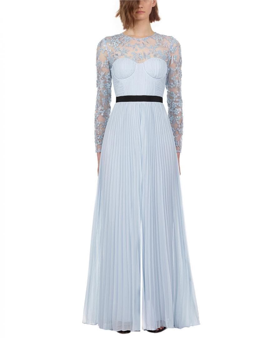 r*e様 セルフポートレイト オールインワン プリーツ レース ライトブルー U