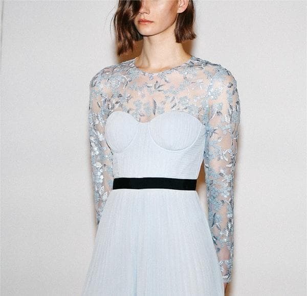 r*e様 セルフポートレイト オールインワン プリーツ レース ライトブルー U