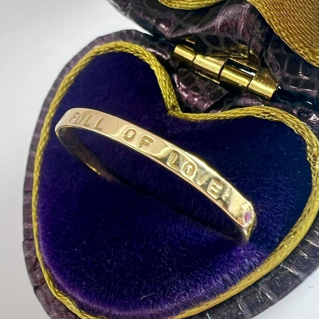 e.m メッセージリング　K18 ルビー