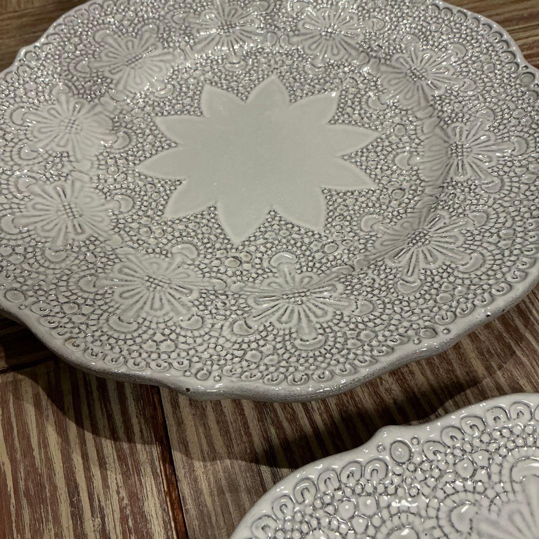 美品　ブランディボワール　白ホワイトプレート皿4枚セット　サラグレース