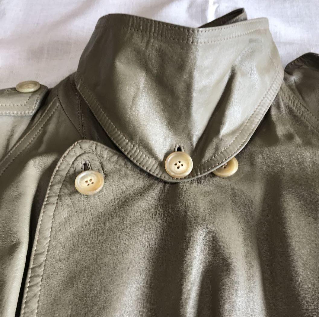 モレスキー革トレンチコートMモスグリーン