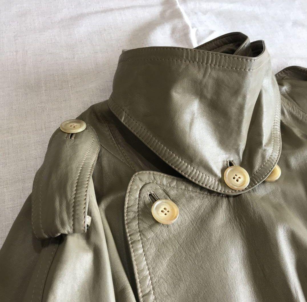 モレスキー革トレンチコートMモスグリーン
