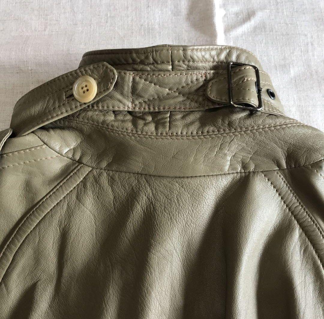 モレスキー革トレンチコートMモスグリーン