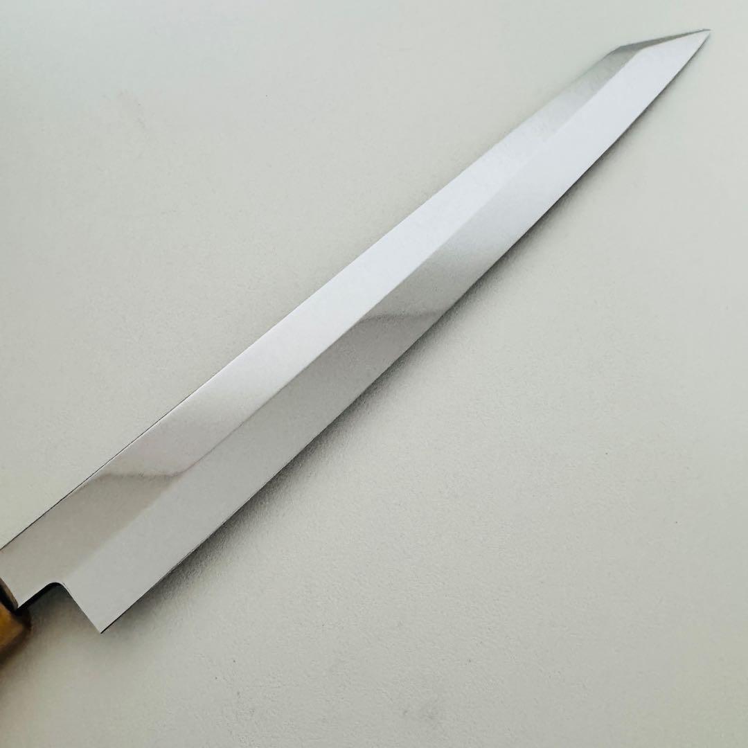 270mm 切付柳刃包丁 鏡面　オリーブウッド八角柄 刺身包丁 全鋼 和包丁