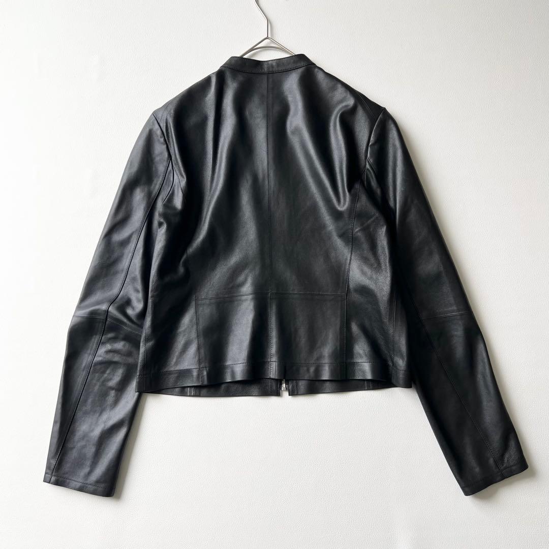 4829【美品】アドーア　ライダースジャケット レザー ヤギ革　黒　M