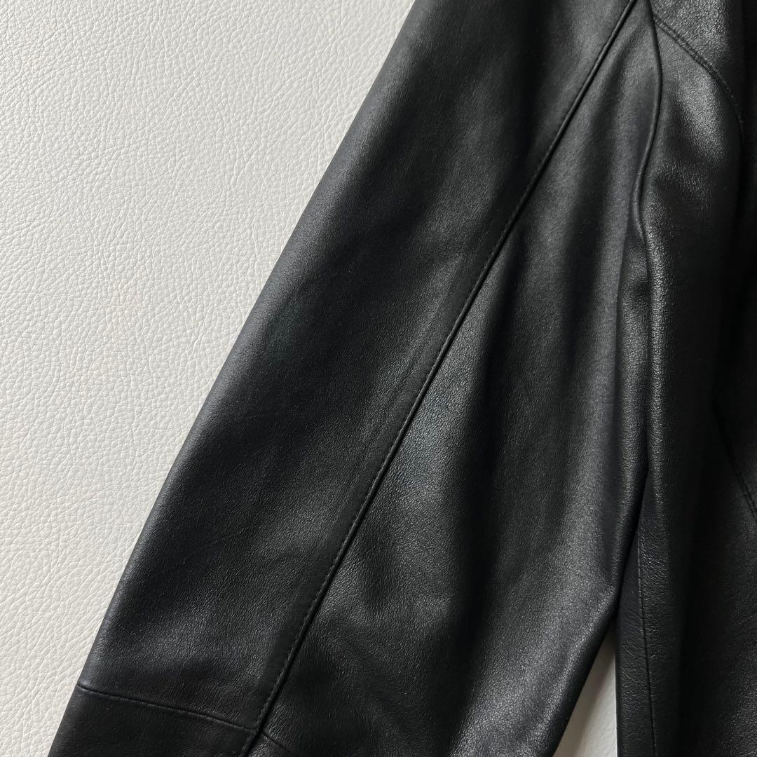 4829【美品】アドーア　ライダースジャケット レザー ヤギ革　黒　M