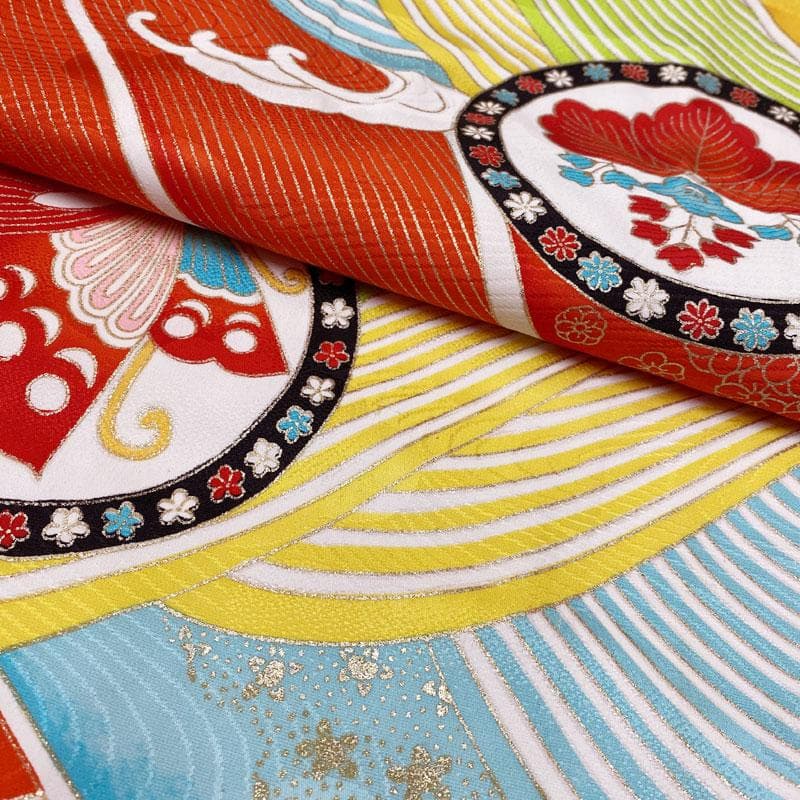 410ag72帯締め帯揚げしごき◎七五三 着物&袋帯&長襦袢 セミアンティーク