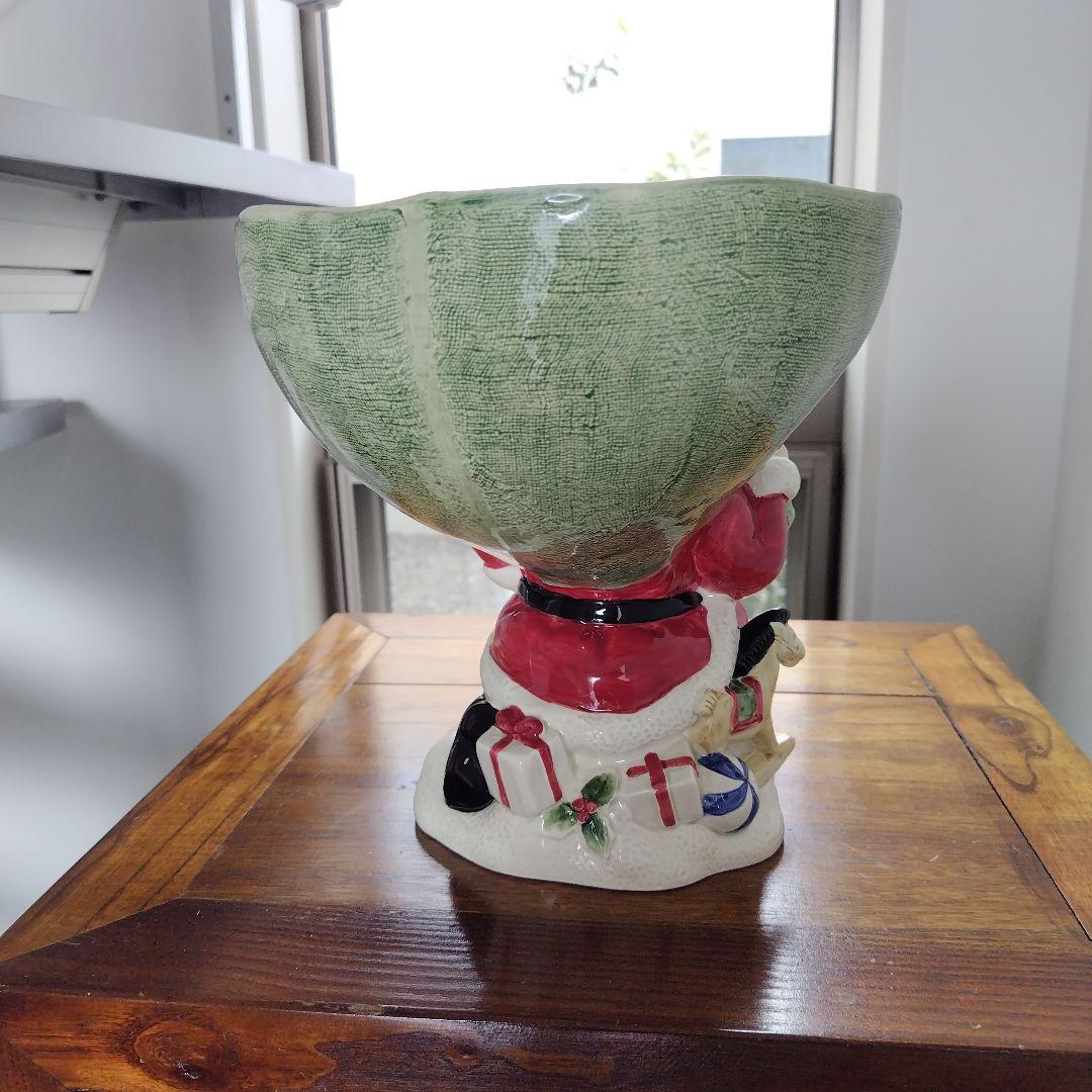 美品です！レア 海外アンティーク 陶器 サンタクロース コンポート皿 レトロ