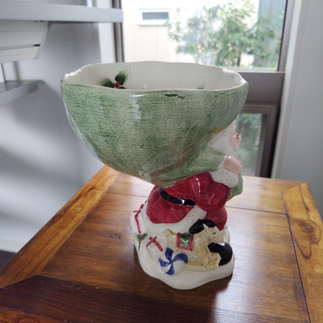 美品です！レア 海外アンティーク 陶器 サンタクロース コンポート皿 レトロ