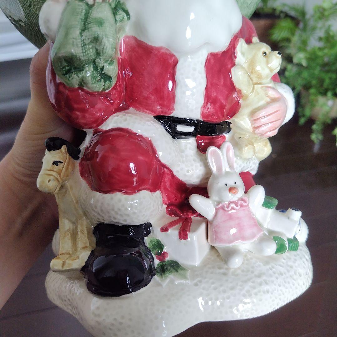 美品です！レア 海外アンティーク 陶器 サンタクロース コンポート皿 レトロ