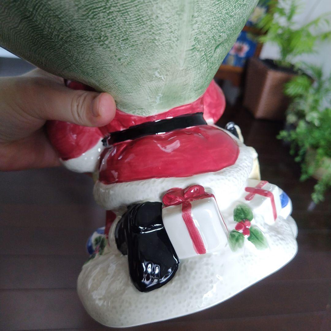 美品です！レア 海外アンティーク 陶器 サンタクロース コンポート皿 レトロ