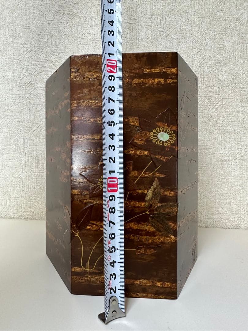 桜皮細工 樺細工 天然木 木製 ゴミ箱(チリ箱)18cm×18cm×21cm