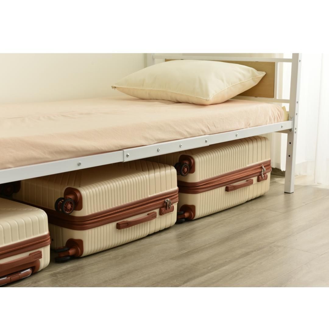 超人気！【ホワイト】パイプベッド シングル ベッド 宮 三段階高さ調整可 北欧風