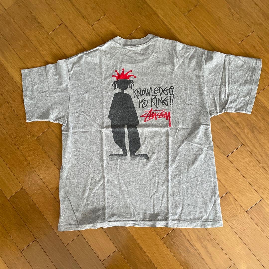 Old Stussy 90年代前期白タグ シャドウマン グレー Tシャツ XL