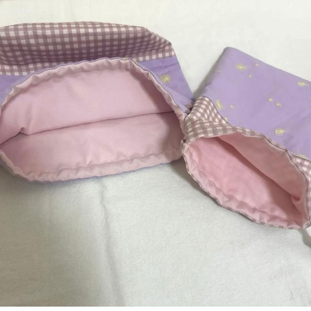 入園入学セット　【マーガレットヌビ×くすみピンク】　女の子　レッスンバッグ　紫