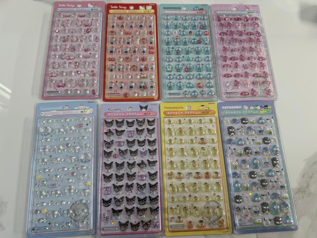 【正規品】８種コンプリート　サンリオボンボンボンドロップシールmini