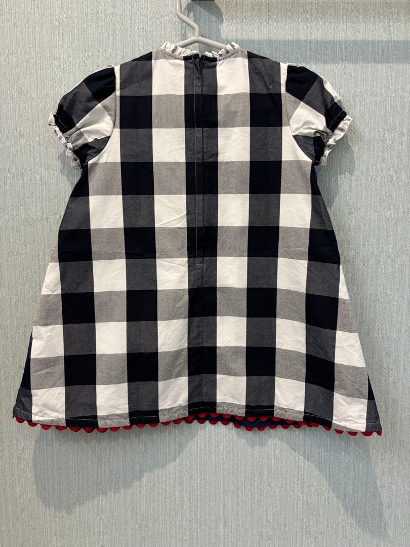 美品　ファミリア　ギンガムチェック　ワンピース　90