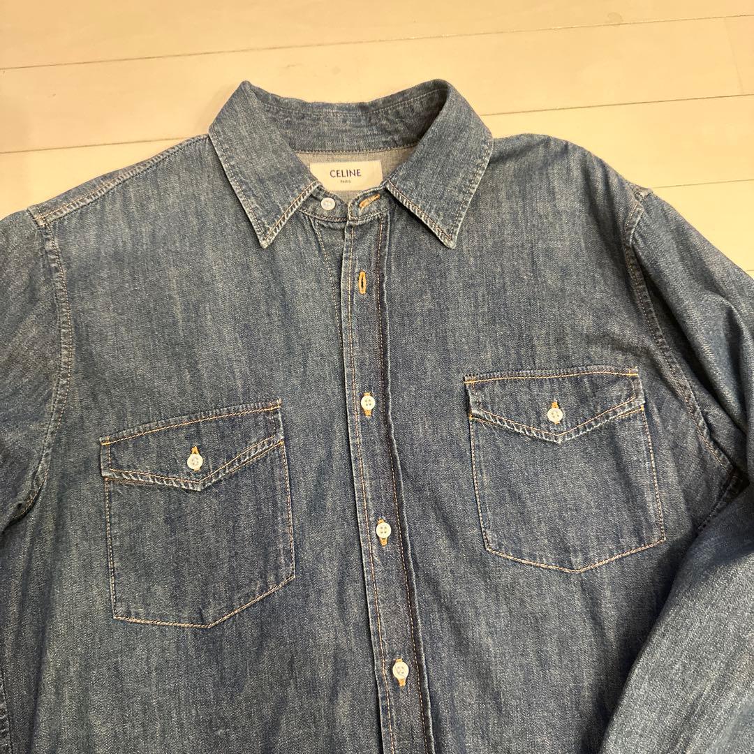 しばいぬ様CELINE デニムブルー 長袖シャツ
